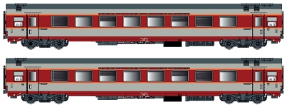 L.S. Models LS40079DC - H0 - 2-tlg. Set Personenwagen Etendard, SNCF, Ep. IV